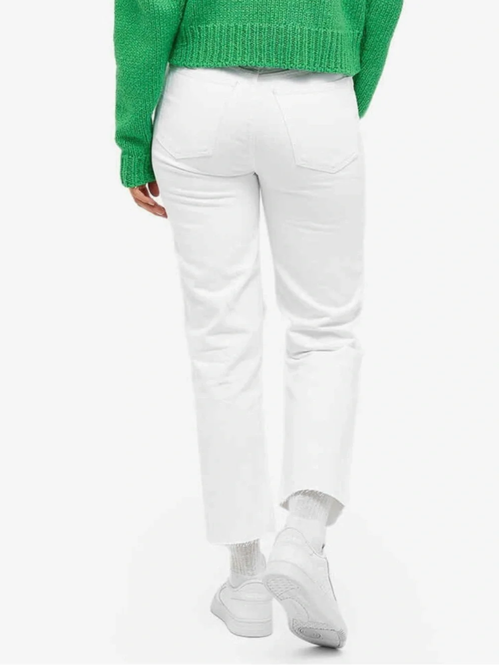 Re/Done White Distressed Straight Leg High-Rise Jeans - Size 25 NWT